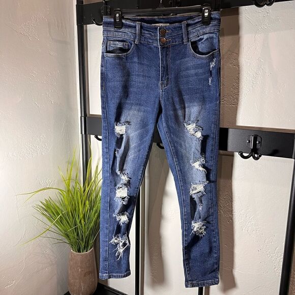 Luna Nora high rise skinny jeans distressed size 8 - Picture 2 of 16
